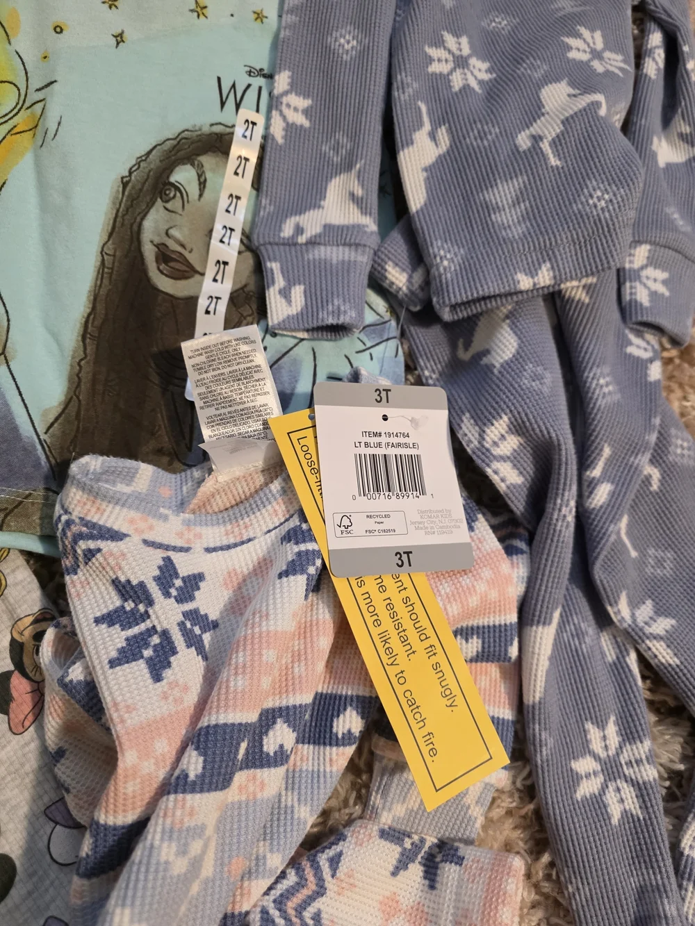 Kids Mixed Pajama Set - Blue, Red, Pink, Yellow, Light Blue